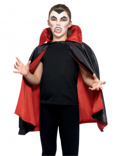 Wende-Umhang für Kinder Halloween-Accessoire rot-schwarz