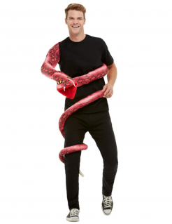 Anaconda-Kostüm witzige Schlangen-Puppe rot