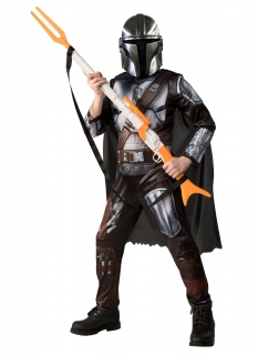 Offizielles The Mandalorian™-Kostüm für Kinder silberfarben-schwarz-braun