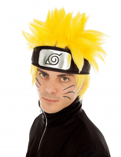 Naruto™-Perücke Kostüm-Accessoire gelb-schwarz