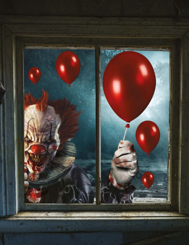Horrorclown Fensterbild Halloween Deko Dekoration